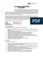 Job Vacancy Announcement NO. 022/2020: Responsibilities