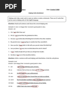 Name: Ivan Jorge T. Emnas Date: October 9,2020 Helping Verbs Worksheet