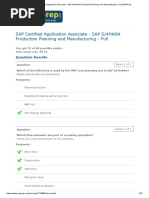 SAP Certified Application Associate - SAP S/4HANA Production Planning and Manufacturing - Full