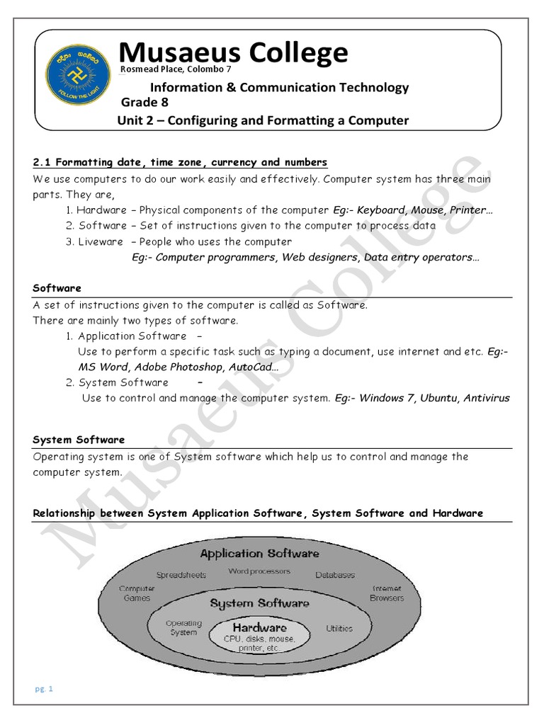 Grade 8 ICT: Computer Basics and Settings | PDF | Computer File ...