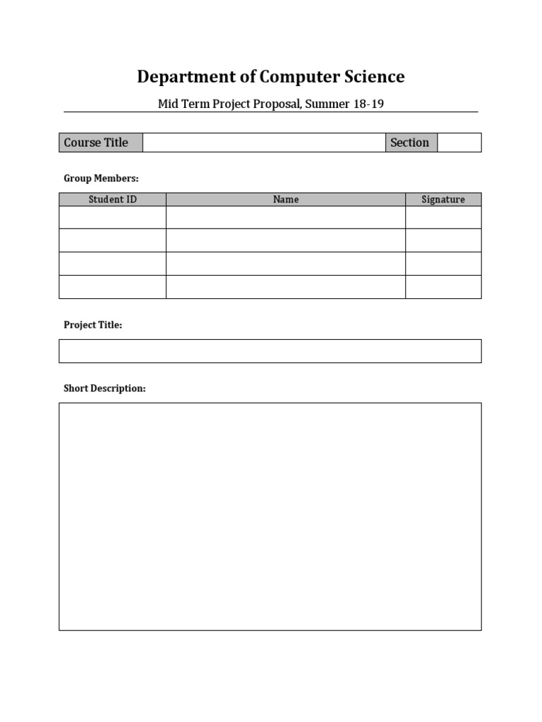 Project Proposal Form - Draft | PDF
