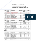 VFSTR Deem-To-Be University Department of Information Technology 2019-2020 Academic Year I Semester Courses List