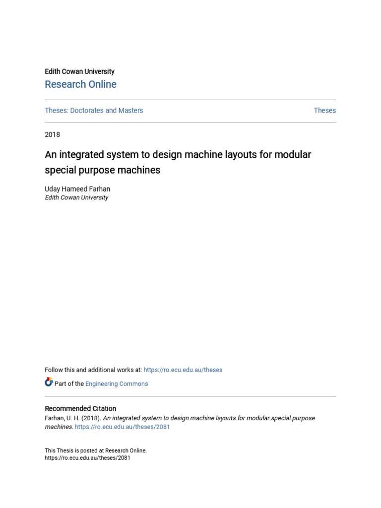 An Integrated System To Design Machine Layouts For Modular Specia PDF ...