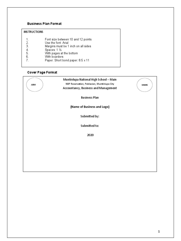 Business Plan Format and Guidelines | PDF | Market Share | Marketing