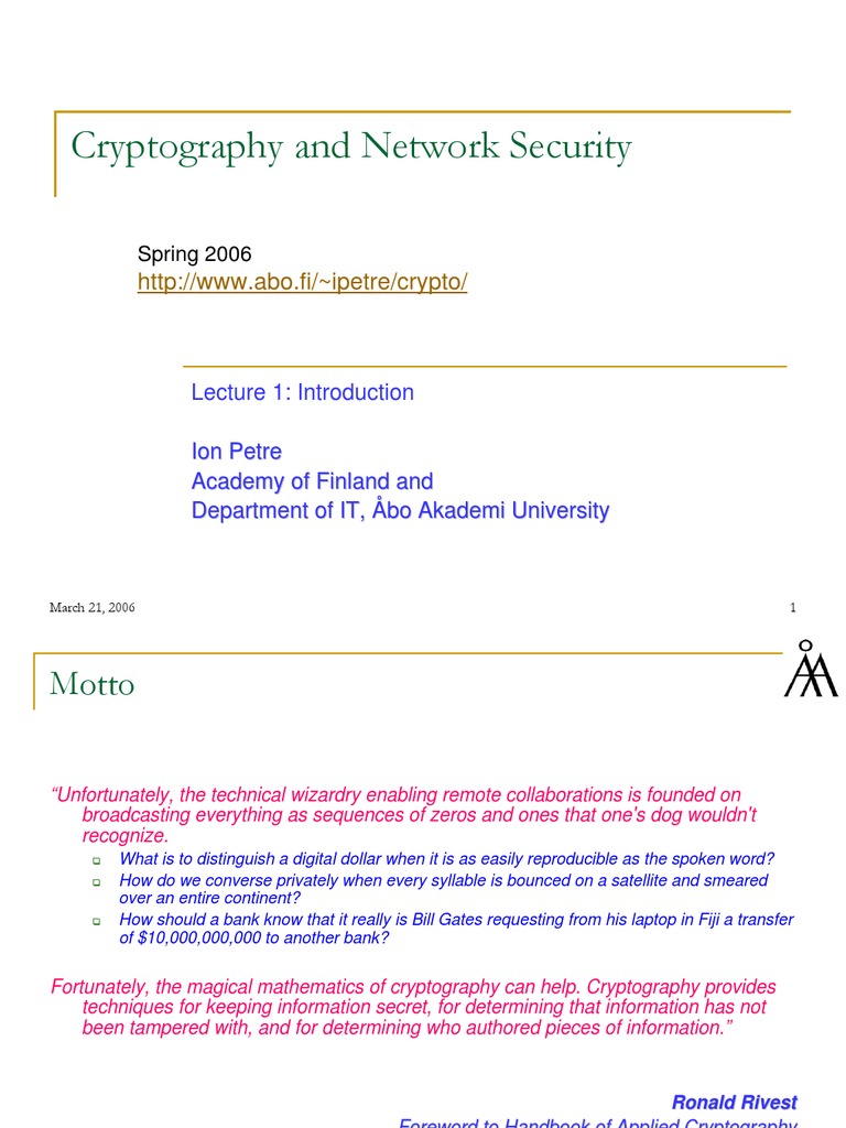 Introduction to Cryptography Basics | PDF | Computers