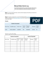 Manual Daily Calorie Log: Food Search Tool Exercise Search Tool