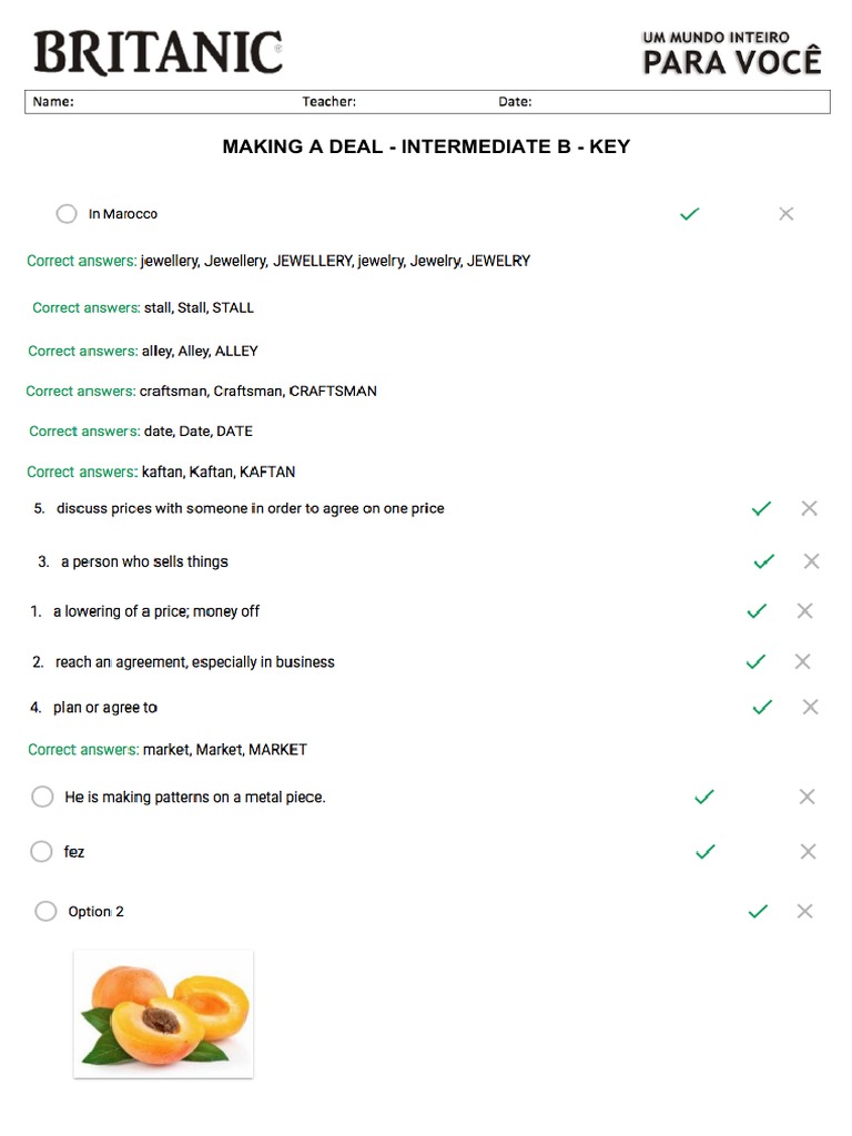 Making A Deal Reader Activity Key | PDF