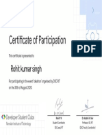 Certificate of Participation: This Certificate Is Presented To
