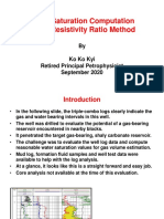 Water Saturation Computation Using Resistivity Ratio Method