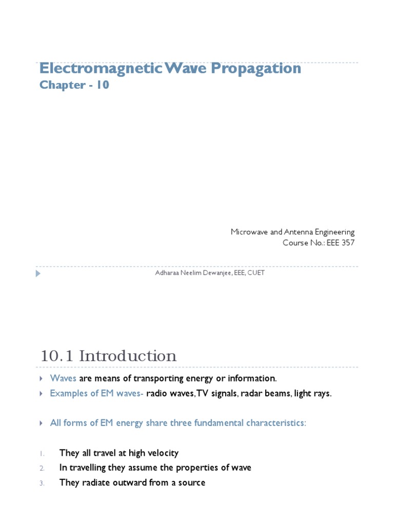 Electromagnetic Wave Propagation Overview | PDF | Waves ...