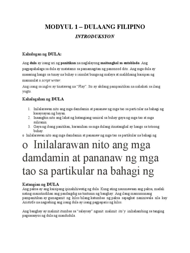 MODYUL 1 (Reading Material) | PDF