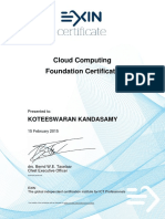 Cloud Computing Foundation Certificate: Koteeswaran Kandasamy