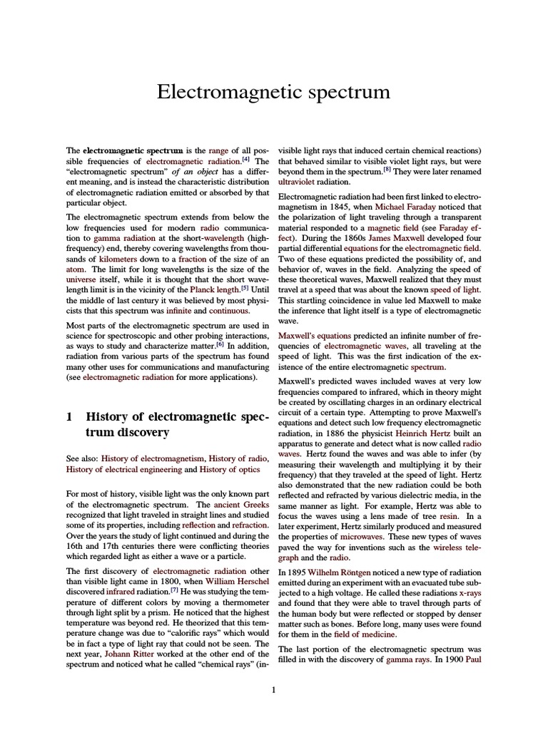 Electromagnetic Spect-Rum | PDF | Electromagnetic Spectrum ...
