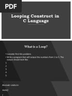 Looping Construct in C Language