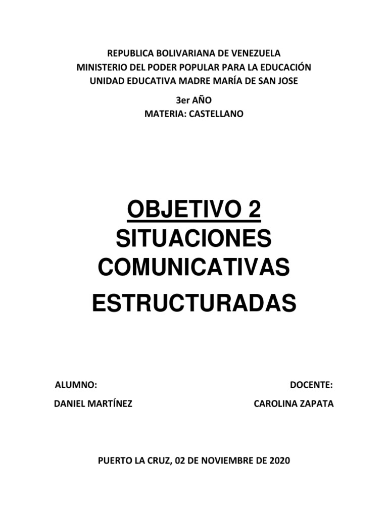 Castellano. Situaciones Comunicativas Estructuradas | PDF | Foro de  Internet | Comunicación