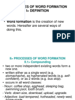Processes of Word Formation I Definition