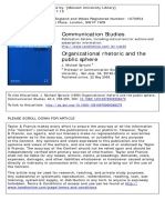 Communication Studies: To Cite This Article: J. Michael Sproule (1989) Organizational Rhetoric and The Public Sphere