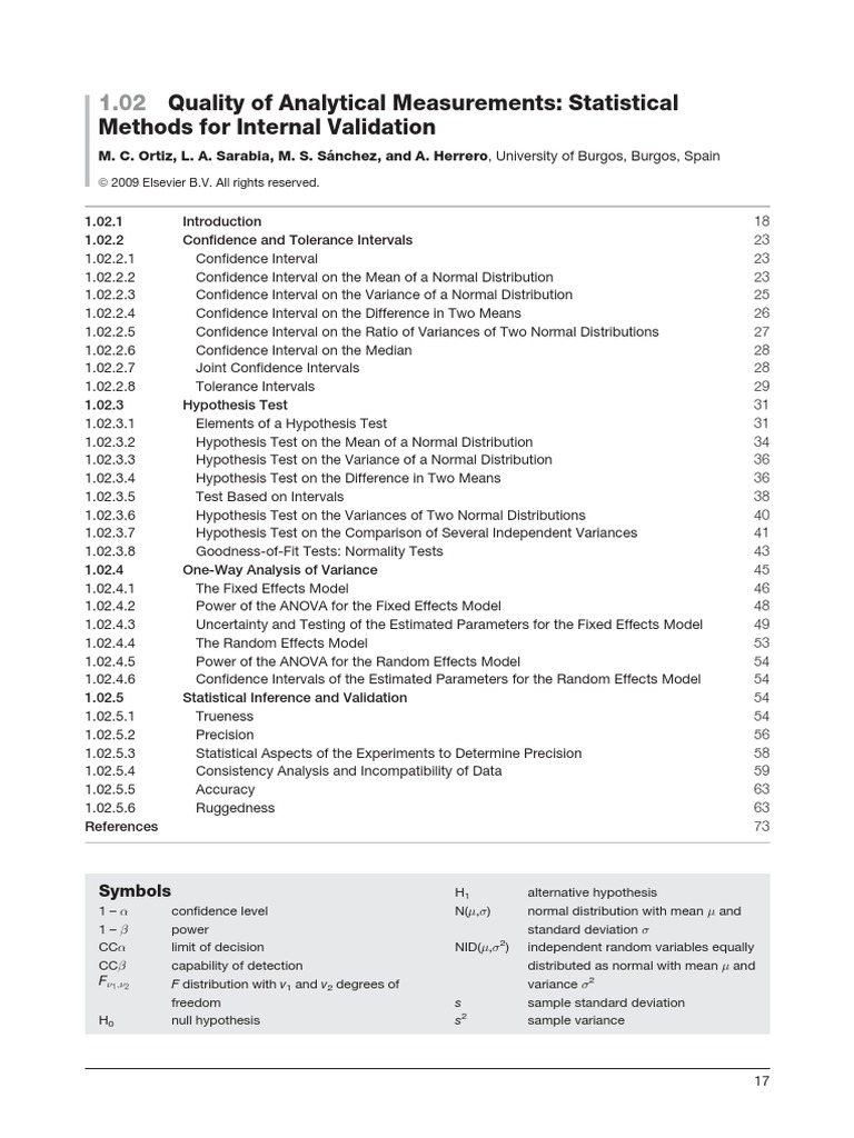 Statistical Methods for Measurement Validation | PDF | Confidence ...