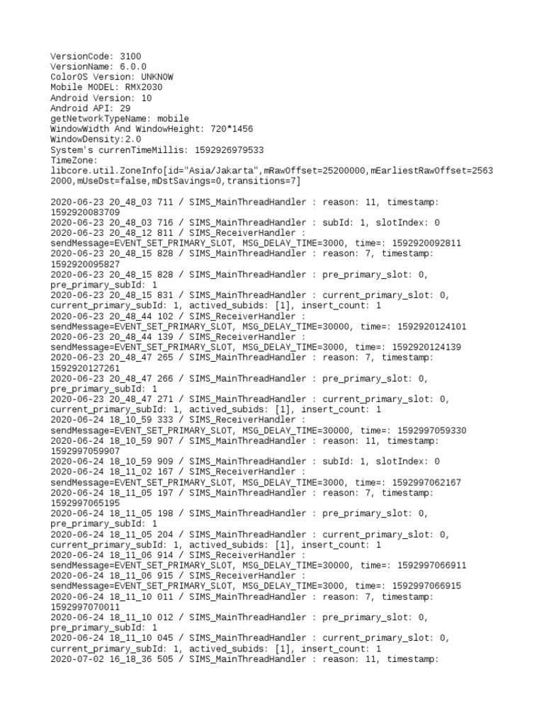 Mobile Network Slot Management Logs | PDF | Mobile Linux | Embedded ...