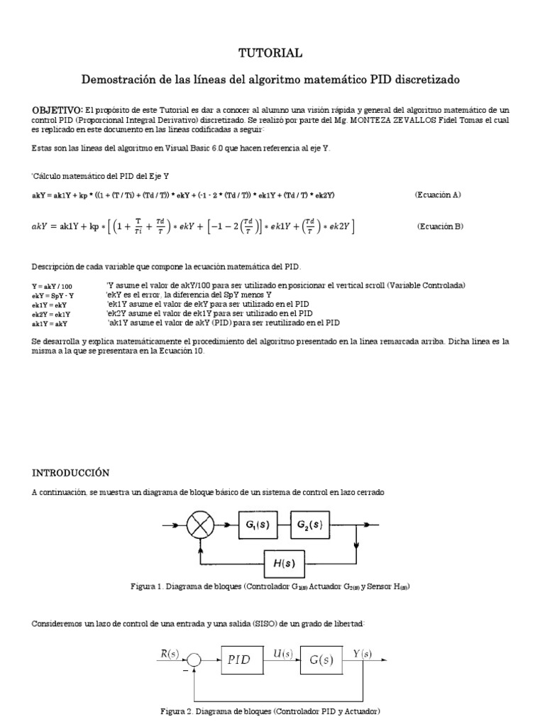 Algoritmo PID Discreto (Aplicación para Programación Visual Basic 6.0 ...