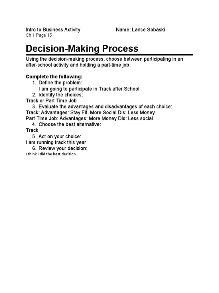 Ch1 3 Decision Making Process3 | PDF | Career & Growth | Business