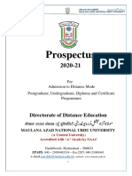 MANUU DDE Prospectus 2020-21