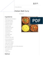 Chicken Balti Curry: Ingredients