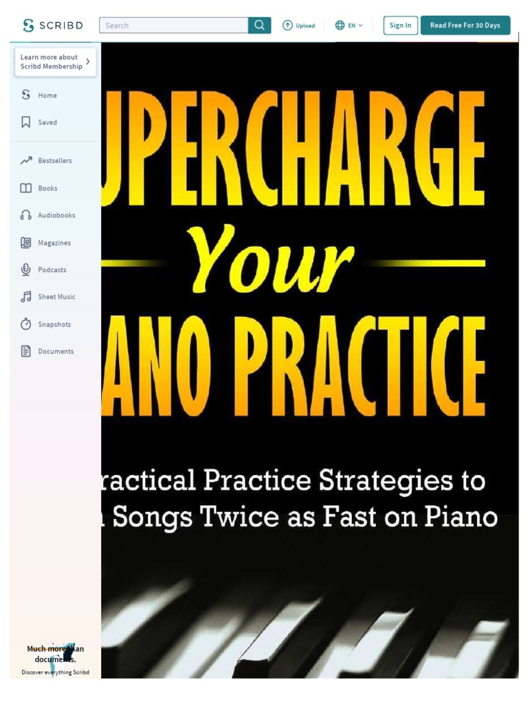 PDF Supercharge Your Piano Practice DD PDF Scribd Psychological