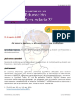 31agosto Matemáticas TerceroSecundaria