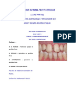 LE JOINT DENTO-PROTHETIQUE FACTEURS CLINIQUES ET PRECISIONS...