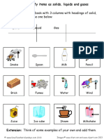 Lesson 1 - Classify Items As Solid, Liquid or Gas (Items To Classify)