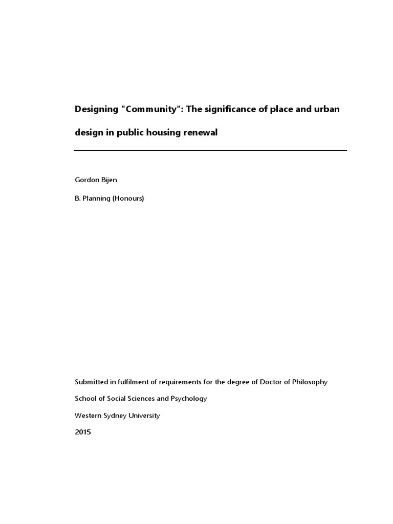 Urban Design in Public Housing Renewal | PDF | Space | Public Housing