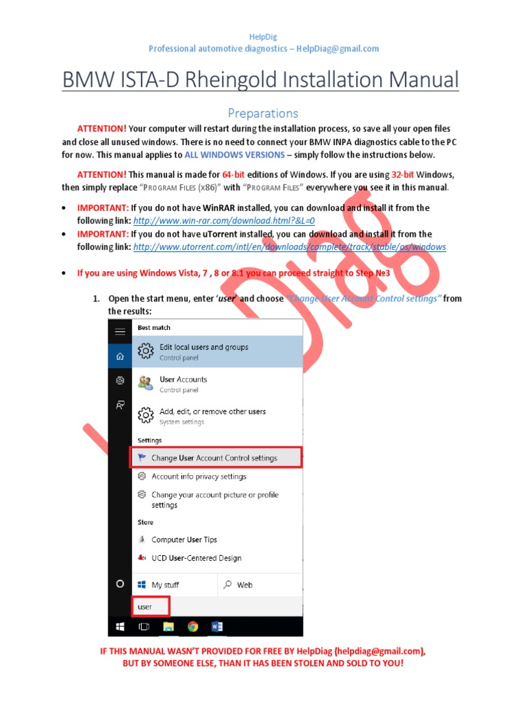 BMW ISTA-D Installation Guide | PDF | Computer File | Microsoft Windows