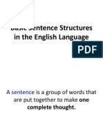 Basic Sentence Structures in The English Language