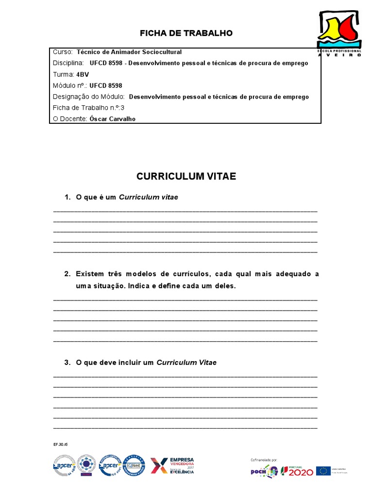 CV Animação Sociocultural | PDF | Currículo | Business