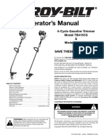 Operator's Manual: 4-Cycle Gasoline Trimmer Model TB415CS & Model TB465SS