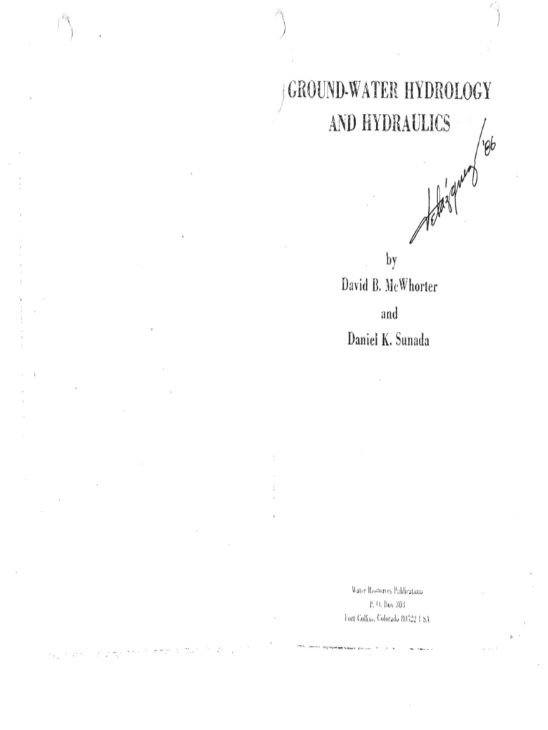 Ground-Water Hidrology and Hydraulics - McWhorter PDF | PDF