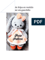 Conejito de Felpa en Vestido Amigurumi Sin Ganchillo