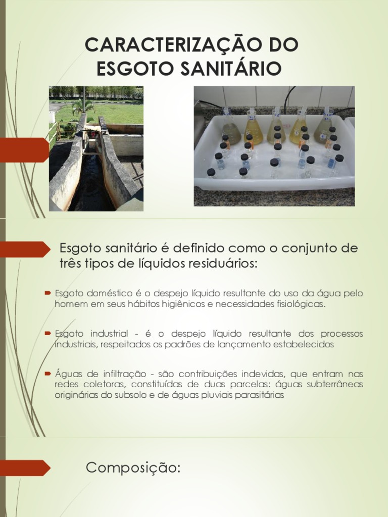 Aula 1 de Esgotos PDF | PDF | Águas residuais | Água