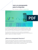 Cómo Elaborar Un Presupuesto Financiero para Tu Empresa