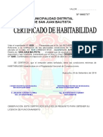 Certificado de Habitabilidad