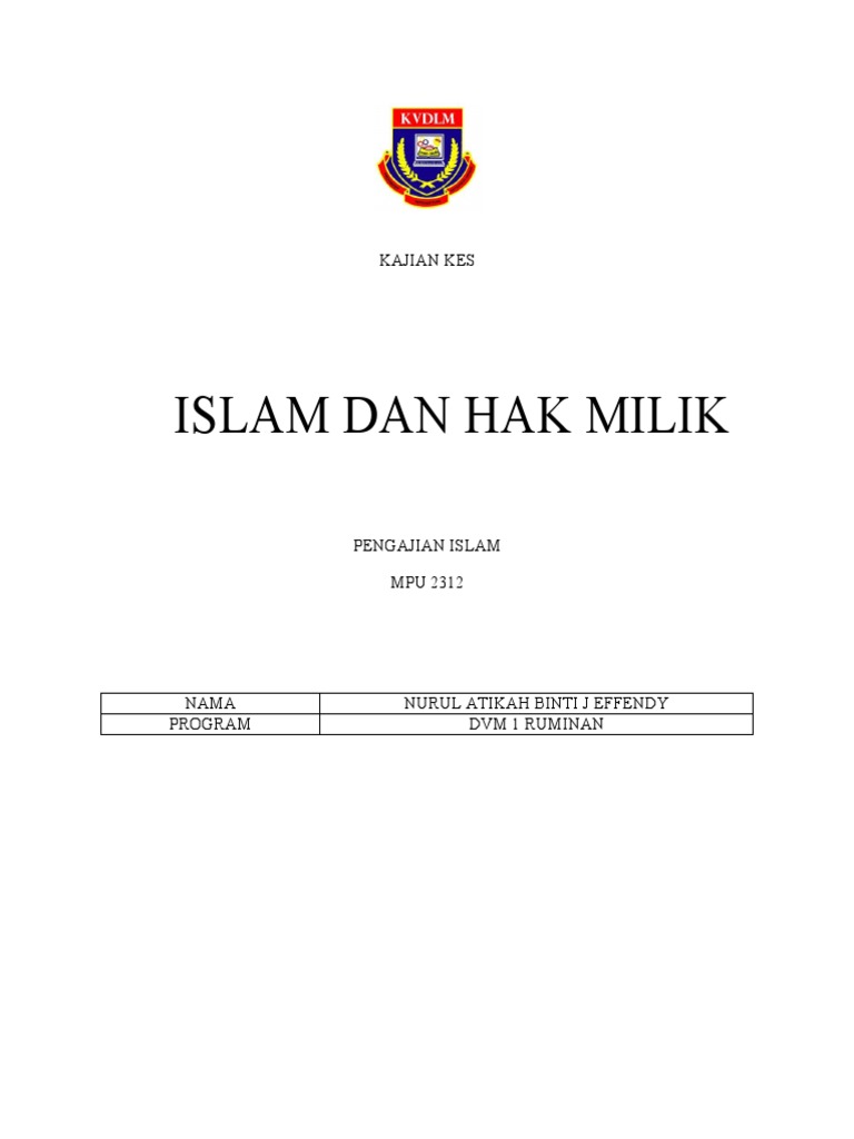 Islam Dan Hak Milik Pdf