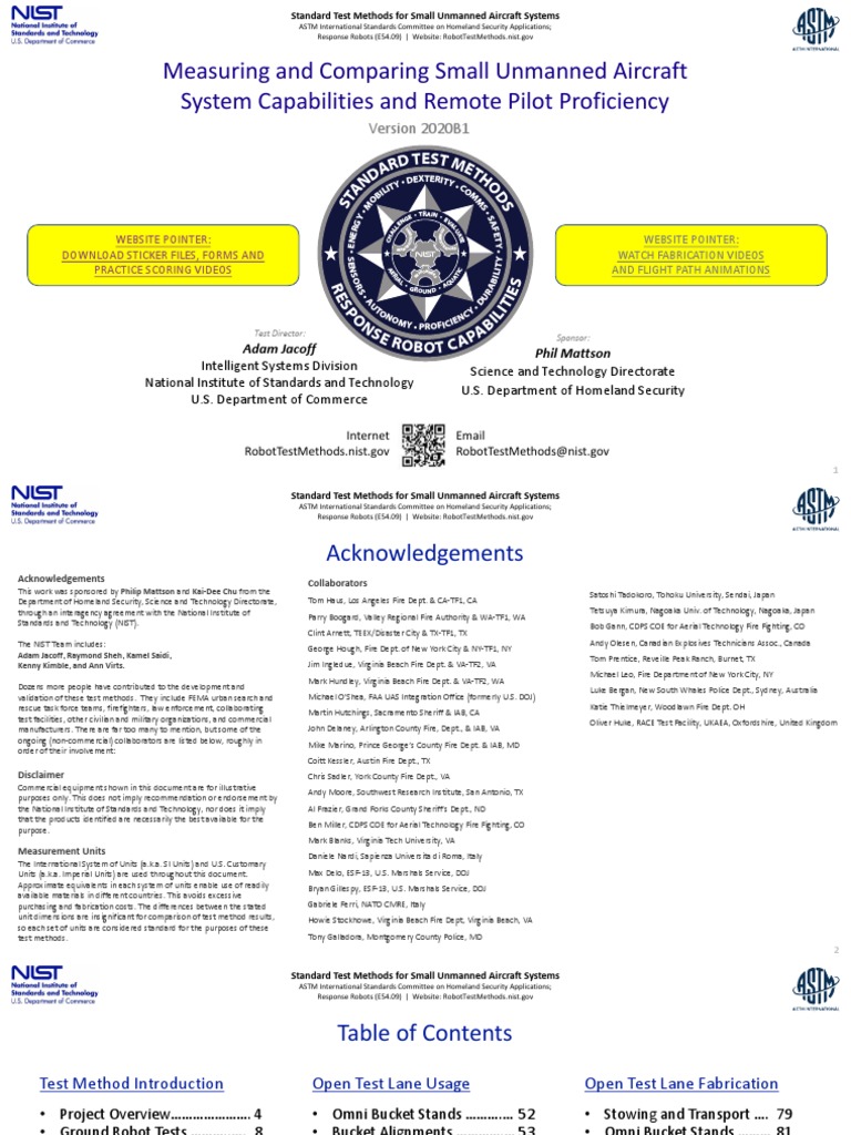 NIST Test Methods for Unmanned Aircraft | PDF | Unmanned Aerial Vehicle