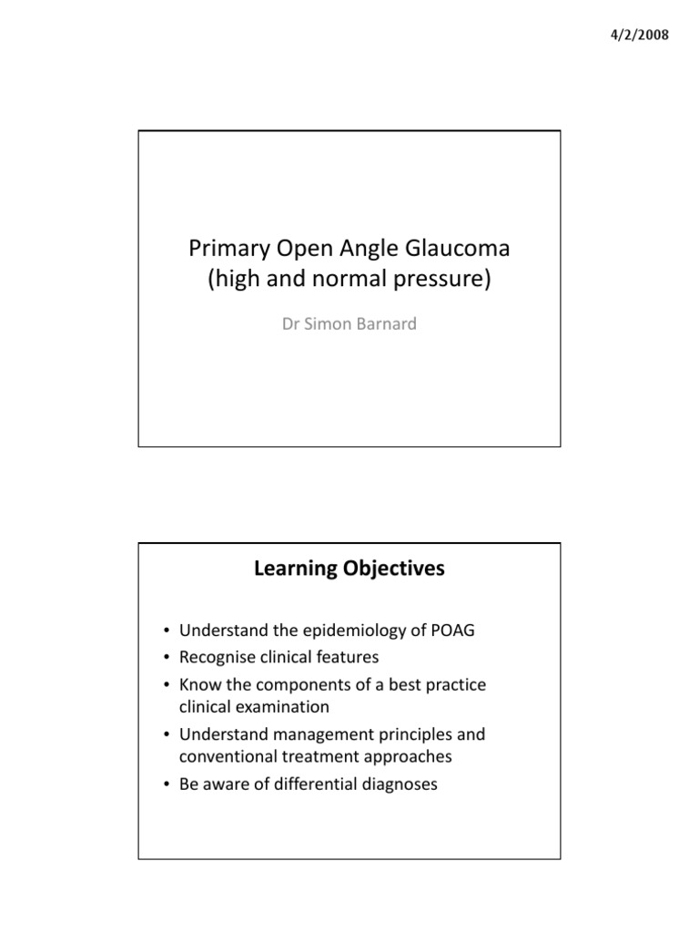 7 Primary Open Angle Glaucoma | PDF | Glaucoma | Therapy