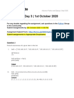 Assignment Day 3 - 1st October 2020