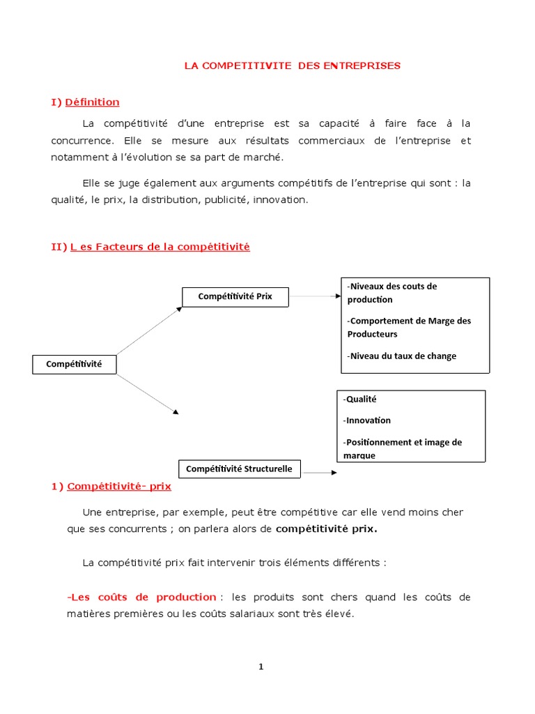 Comprendre la compétitivité des entreprises | PDF | Marque | Prix