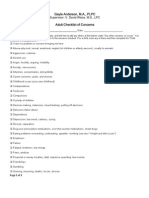 Gayle Anderson, M.A., PLPC Adult Checklist of Concerns: Supervisor: V. David Weiss, M.S., LPC