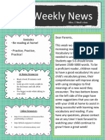 Weekly Newsletter Vocabulary