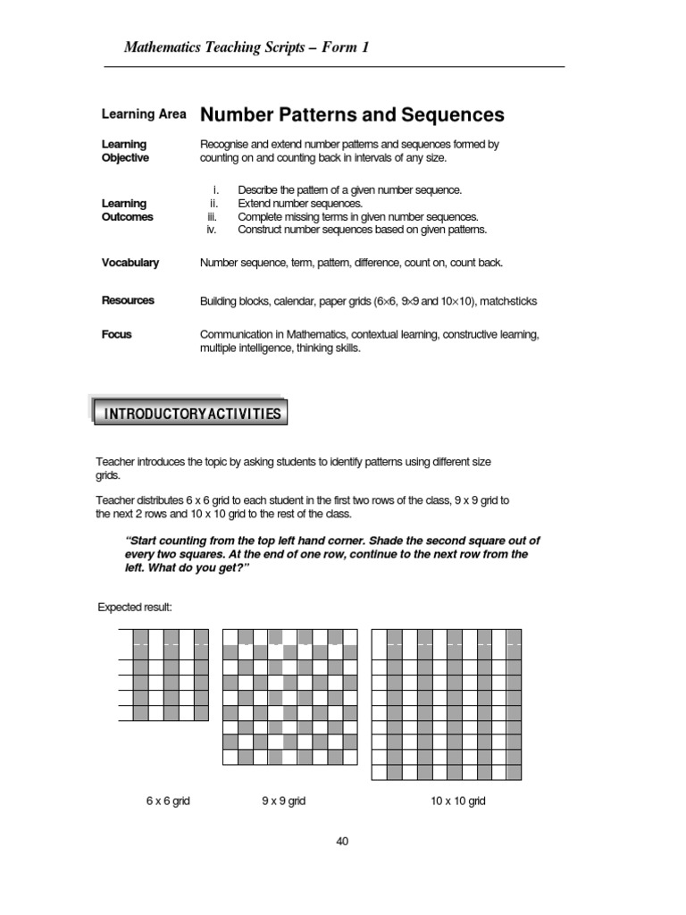 Number Patterns and Sequences Guide | PDF | Numbers | Prime Number