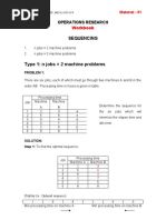 Type 1: N Jobs × 2 Machine Problems: Sequencing